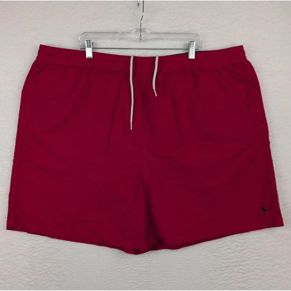 Polo Ralph Lauren Swim Trunks Men's 5XB Red Shorts Lined Pockets
